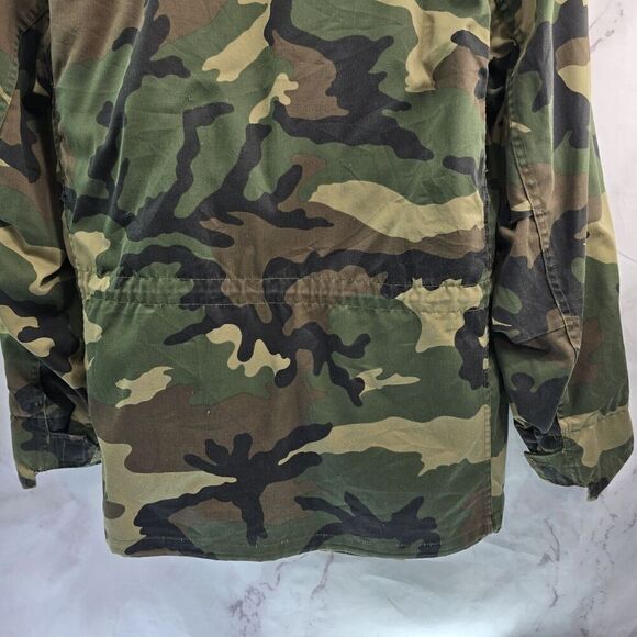 Military Jacket Mens Small Red Jungle Woodland Camo Cold Weather Lined Field - Picture 7 of 13